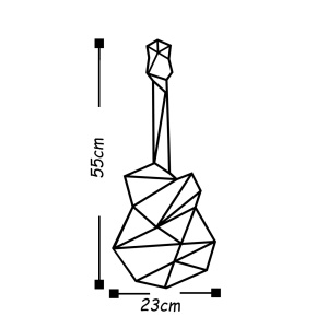Μεταλλικός πίνακας Guitar Μαύρο 23x55 cm - Img 3