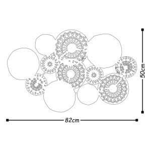 Μεταλλικός πίνακας Metal Πολύχρωμος 82x50x5 cm - Img 3