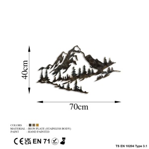 Μεταλλικός πίνακας Mountain Πολύχρωμος 70x40x1.5 cm - Img 7