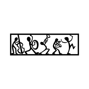 Μεταλλικός πίνακας Musicians Μαύρο 60x19 cm - Img 2