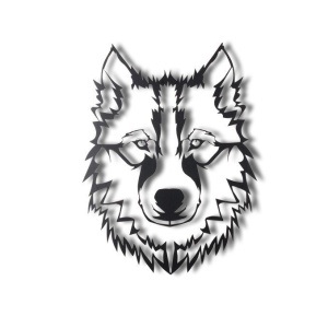 Μεταλλικός πίνακας Wolf Μαύρο 38x50 cm - Img 7