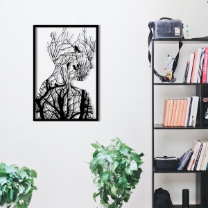 Μεταλλικός πίνακας Arakan Μαύρο 42x62 cm
