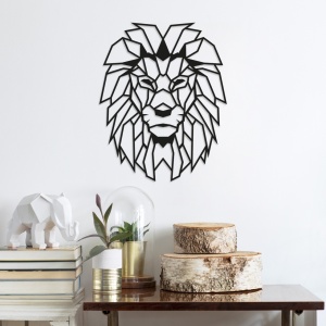 Μεταλλικός πίνακας Lion Μαύρο 40x50 cm