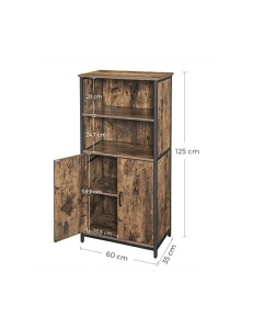 Μπουφές σαλονιού Vasagle, Ρουστίκ Καφέ, LSC66BX, 60 x 35 x 125 cm - Img 5