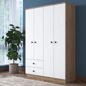Ντουλάπα BA108-2067 Walnut-Λευκό