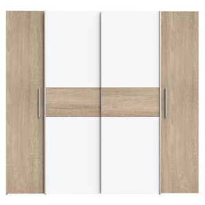Ντουλάπα Closet 4 Πόρτες sonoma Δρυς Λευκό μελαμίνη 200x61.5x190.5 cm - Img 3