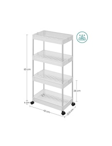 Ντουλάπι Αποθήκευσης mobil, Songmics, Λευκό, KSC10WT, 40 x 22 x 86 cm - Img 6