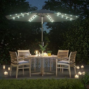 Ομπρέλα με LED, Songmics, Γκρι, 300x240 cm
