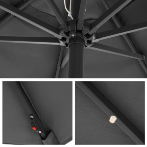 Ομπρέλα βεράντας Songmics Γκρι 300x300x240 cm - Img 7