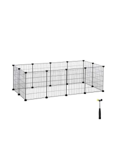 Πάρκο για κατοικίδια, Songmics, Μαύρο, LPI01H, 143 x 73 x 46 cm