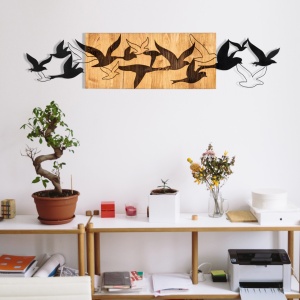 Πίνακας από ξύλο και μέταλλο Albatros Μαύρο 111x25 cm