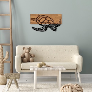 Πίνακας από ξύλο και μέταλλο Caretta Μαύρο 58x3x32 cm