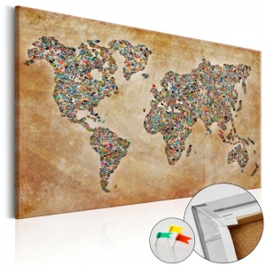 Πίνακας από φελλό - Postcards from the World [Cork Map] 90x60 cm
