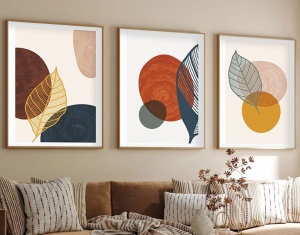 Πίνακας, σετ 3 τεμαχίων Huhu209 Πολύχρωμος 50x70 cm