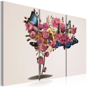 Πίνακας - Butterflies, flowers and carnival 90x60 cm