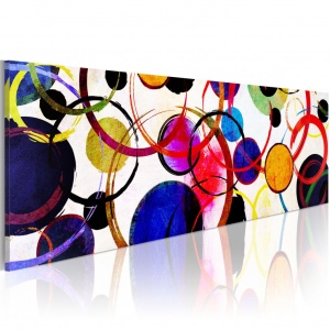 Πίνακας - Rainbow Circles 135x45 cm