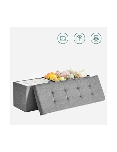 Πάγκος αποθήκευσης, Songmics, 110 x 38 x 38 cm, 120 L, LSF77G, Γκρι - Img 7