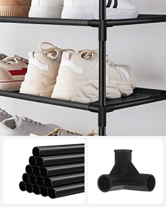Παπουτσοθήκη, Songmics, Μαύρο, 45x28x173 cm - Img 6