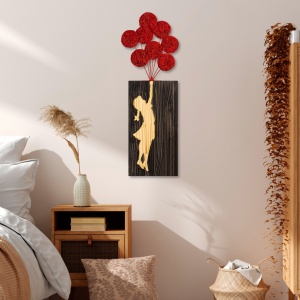Πίνακας από ξύλο και μέταλλο Banksy Καρυδί 34x99 cm - Img 3