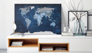 Πίνακας από φελλό - Dark Blue World [Cork Map] 120x80 cm - Img 2