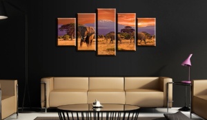Πίνακας - Africa: Elephants 100x50 cm - Img 2