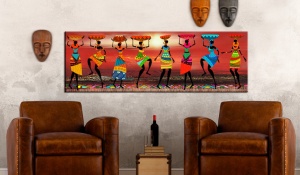 Πίνακας - African Women Dancing 120x40 cm - Img 2