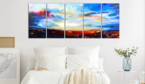 Πίνακας - Colourful Sky (5 Parts) Narrow 200x80 cm - Img 2