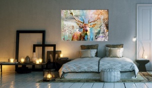 Πίνακας - Deer on Wood 90x60 cm - Img 2
