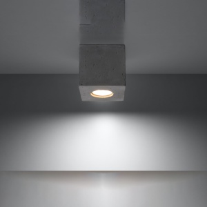 Πλαφονιέρα Quad από σκυρόδεμα, Γκρι, 10x10x10 cm - Img 3