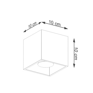 Πλαφονιέρα Quad, Χρυσή, 10x10x10 cm - Img 5