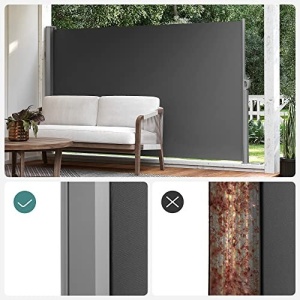 Πλευρική αντηλιακή τέντα, Songmics, Γκρι, 180x450 cm - Img 2