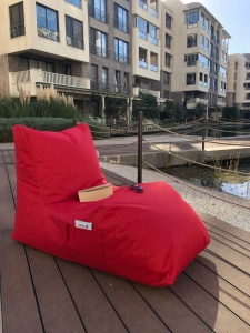 Πολυθρόνα Κήπου puf beanbag Daybed Κόκκινο - Img 3