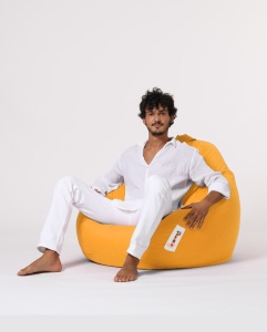 Πολυθρόνα Πουφ Κήπου Premium Κίτρινο 115x130x39 cm - Img 4