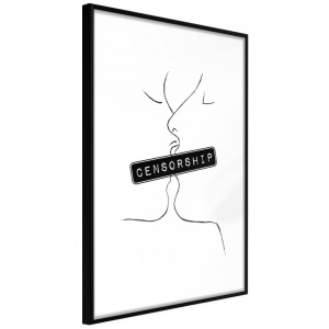 Πόστερ - Forbidden Kiss, με μαύρη κορνίζα, 20x30 cm