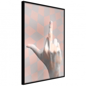 Πόστερ - Middle Finger, με μαύρη κορνίζα, 40x60 cm