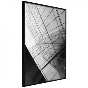 Πόστερ - Steel and Glass (Grey), με μαύρη κορνίζα, 20x30 cm
