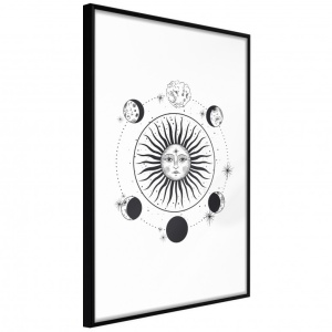 Πόστερ - Sun and Moon, με μαύρη κορνίζα, 20x30 cm