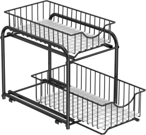 Ράφι organizator cu sertar Μαύρο Songmics 36x21x31.5 cm