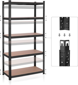Ράφι Songmics, 5 Ράφια, 180 x 90 x 40 cm, Μαύρο, GLR040B01 - Img 8
