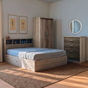 Σετ έπιπλα υπνοδωματίου 3 τεμ. Shade Castillo-toro 160x200 cm 80x40x95 cm 81x57x183 cm