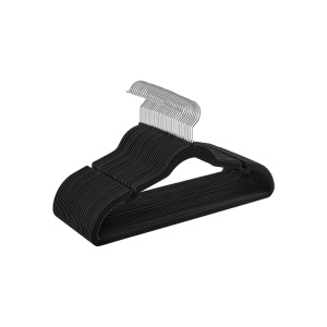 Σετ βελούδινες κρεμάστρες Songmics Μαύρο 43x22x0.6 cm