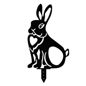 Σετ μεταλλικά διακοσμητικά αξεσουάρ κήπου Rabbits Μαύρο 22x35 cm - Img 6