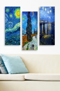 Σετ πίνακες canvas (3 τεμάχια) MDF0074 Πολύχρωμο 70x50 cm