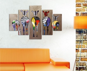 Σετ πίνακες canvas (5 τεμάχια) ST283 Πολύχρωμο 56x20 cm