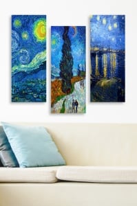 Σετ πίνακες canvas (3 τεμάχια) MDF0074 Πολύχρωμο 70x50 cm