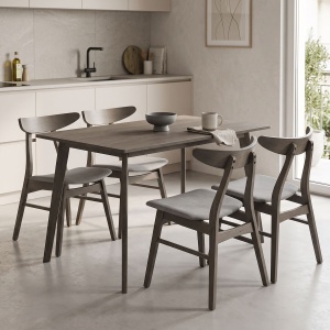 Σετ τραπέζι και καρέκλες Benson-Orlean 5 τεμάχια Γκρι Rustic 120x75x75 cm