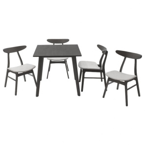 Σετ τραπέζι και καρέκλες Benson-Orlean 5 τεμάχια Γκρι Rustic 80x80x75 cm - Img 2