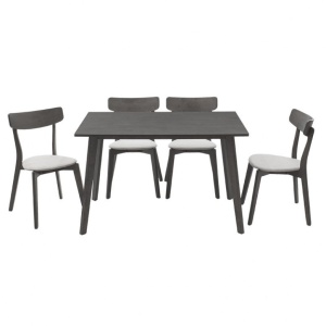 Σετ τραπέζι και καρέκλες Benson-Toto 5 τεμάχια Γκρι Rustic 120x75x75 cm - Img 2