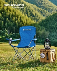 Σετ 2 καρέκλες camping, Songmics, Μπλε, 76x51.5x95.5 cm