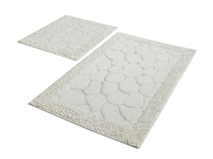Σετ 2 πατάκια μπάνιου Stone Εκρού (100% βαμβάκι)